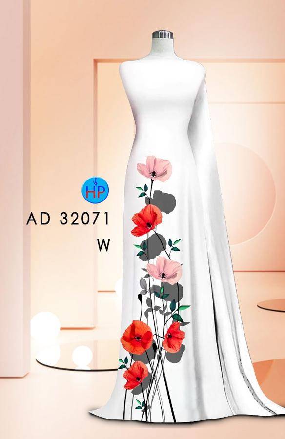 Vải Áo Dài Hoa In 3D AD 32071 8
